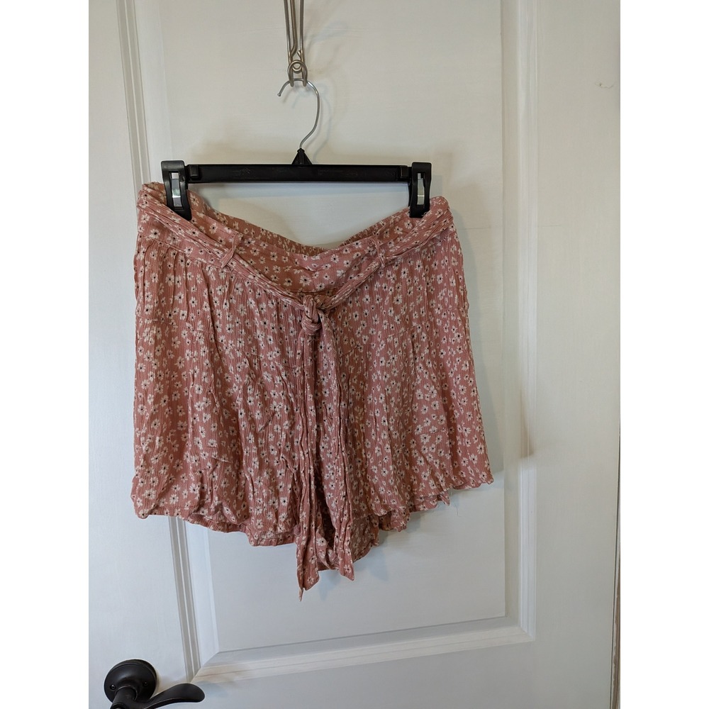 Wallflower Womens Pink Floral Two Piece Set‎ Top and Shorts Size L Boho Summer - Picture 4 of 8